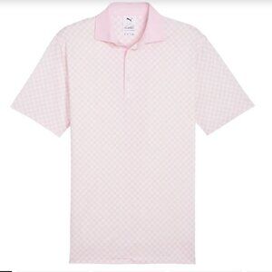 PUMA x Arnold Palmer Men's MATTR Checkered Polo Shirt Tech Performance Size S